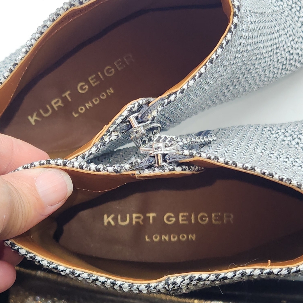 Kurt Geiger London Burlington Crystal Houndstooth Boots 40 - Picture 12 of 16